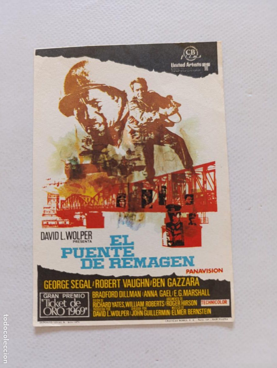 Cine: FOLLETO DE MANO - EL PUENTE DE REMAGEN - SIN PUBLICIDAD (150C)