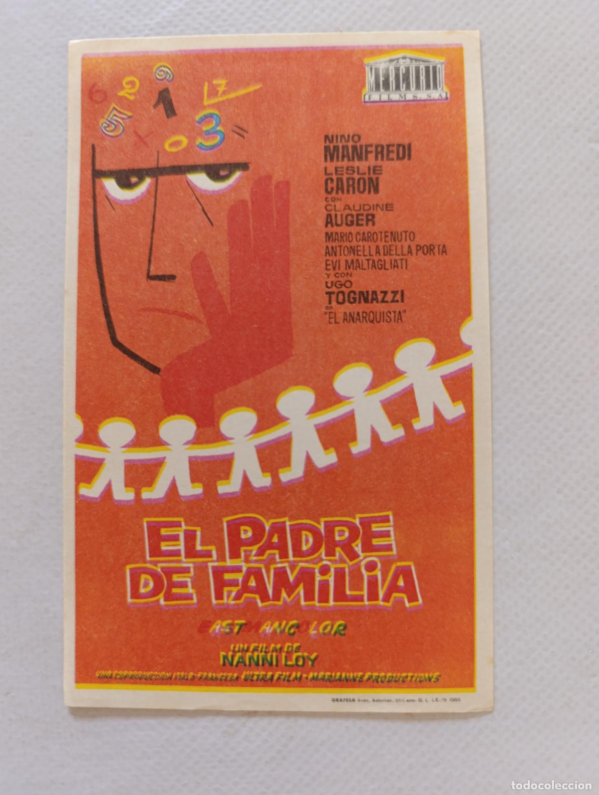 Cine: FOLLETO DE MANO - EL PADRE DE FAMILIA - NINO MANFREDI, LESLIE CARON - SIN PUBLICIDAD (150D)