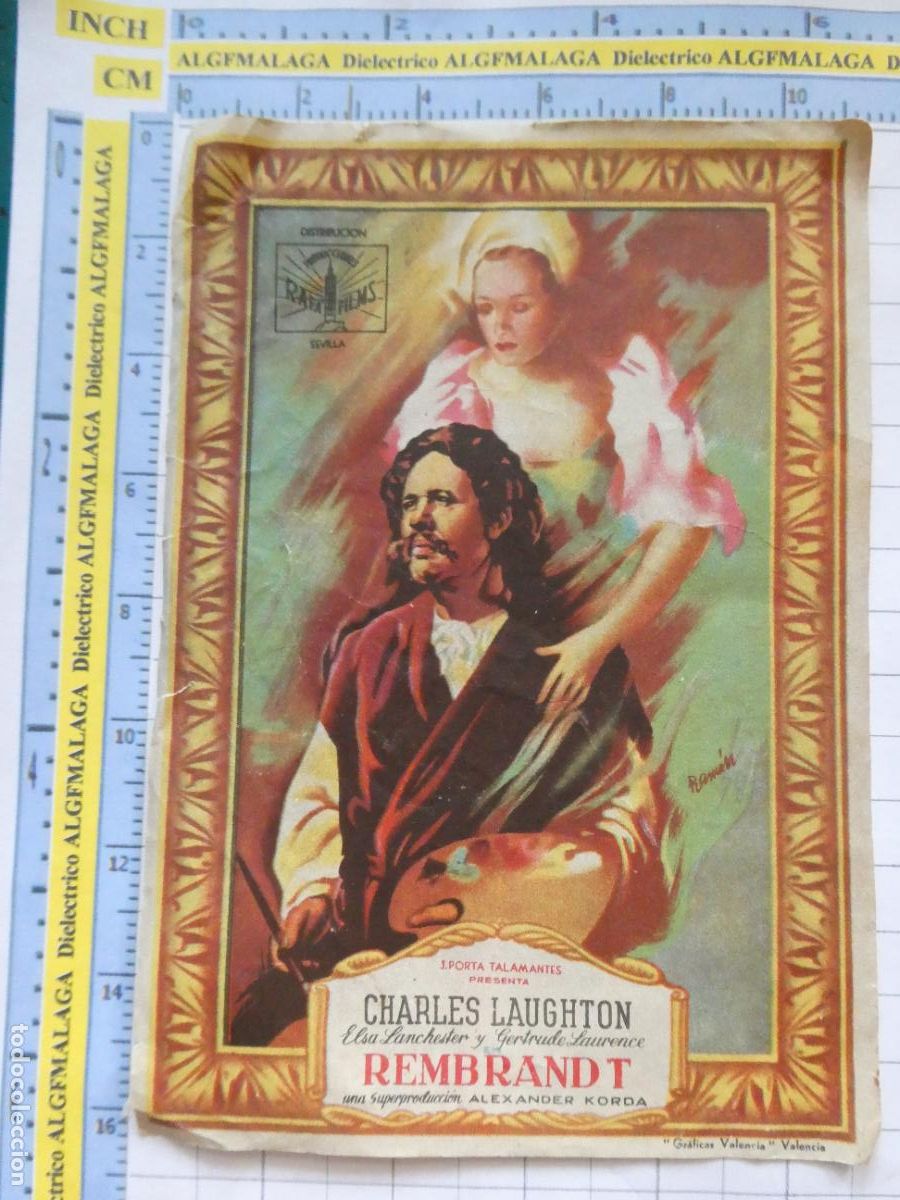 Cine: PROGRAMA DE MANO. PEL&Iacute;CULA REMBRANDT . PUBLICIDAD CINE ECHEGARAY M&Aacute;LAGA. 139