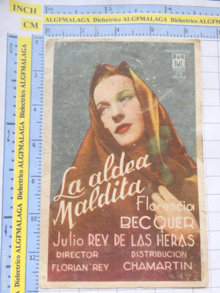 Cine: PROGRAMA DE MANO. PEL&Iacute;CULA LA ALDEA MALDITA PUBLICIDAD CINE GOYA M&Aacute;LAGA 148