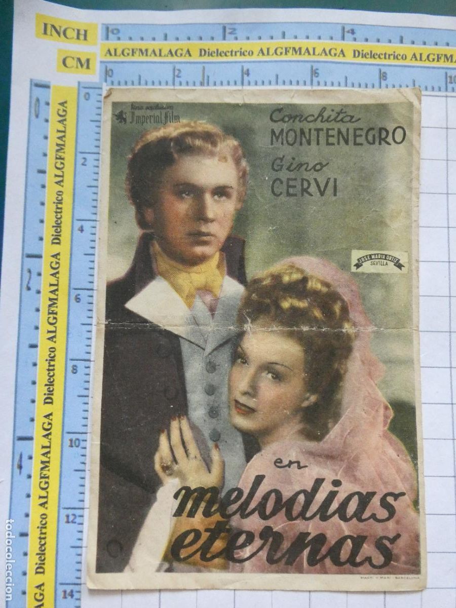 Cine: PROGRAMA DE MANO. PEL&Iacute;CULA MELOD&Iacute;AS ETERNAS. 1943 PUBLICIDAD CINE GOYA M&Aacute;LAGA 156