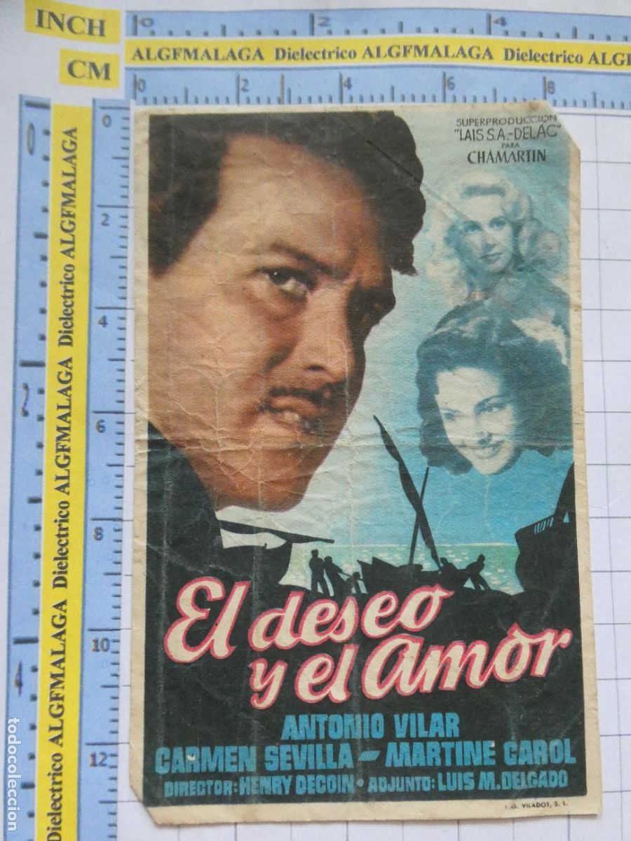 Cine: PROGRAMA DE MANO. PEL&Iacute;CULA EL DESEO Y EL AMOR CARMEN SEVILLA PUBLICIDAD CINE GOYA M&Aacute;LAGA. 160