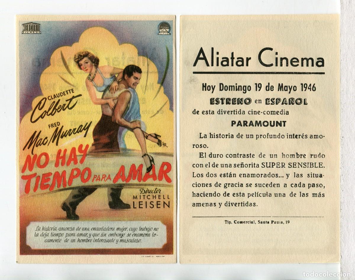 Cine: NO HAY TIEMPO PARA AMAR, con Claudette Colbert.