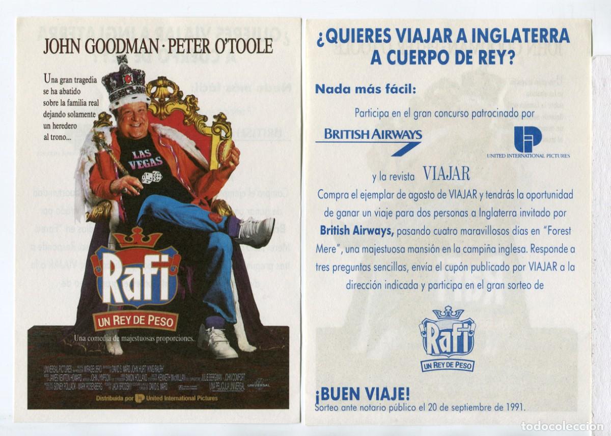 Folhetos de m&atilde;o de filmes antigos de cinema: RAFI, UN REY DE PESO, por John Goodman.