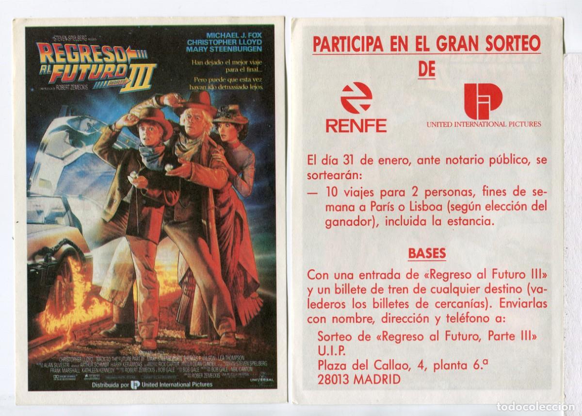 Foglietti di film di film antichi di cinema: REGRESO AL FUTURO III, por Michael J. Fox.