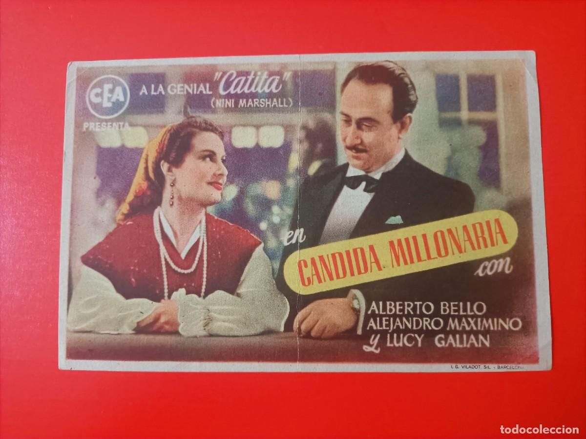 Cine: CANDIDA MILLONARIA. C/P. RONDA CINEMA, EST&Aacute; NUEVO. CON CATITA, NINI MARSHALL.