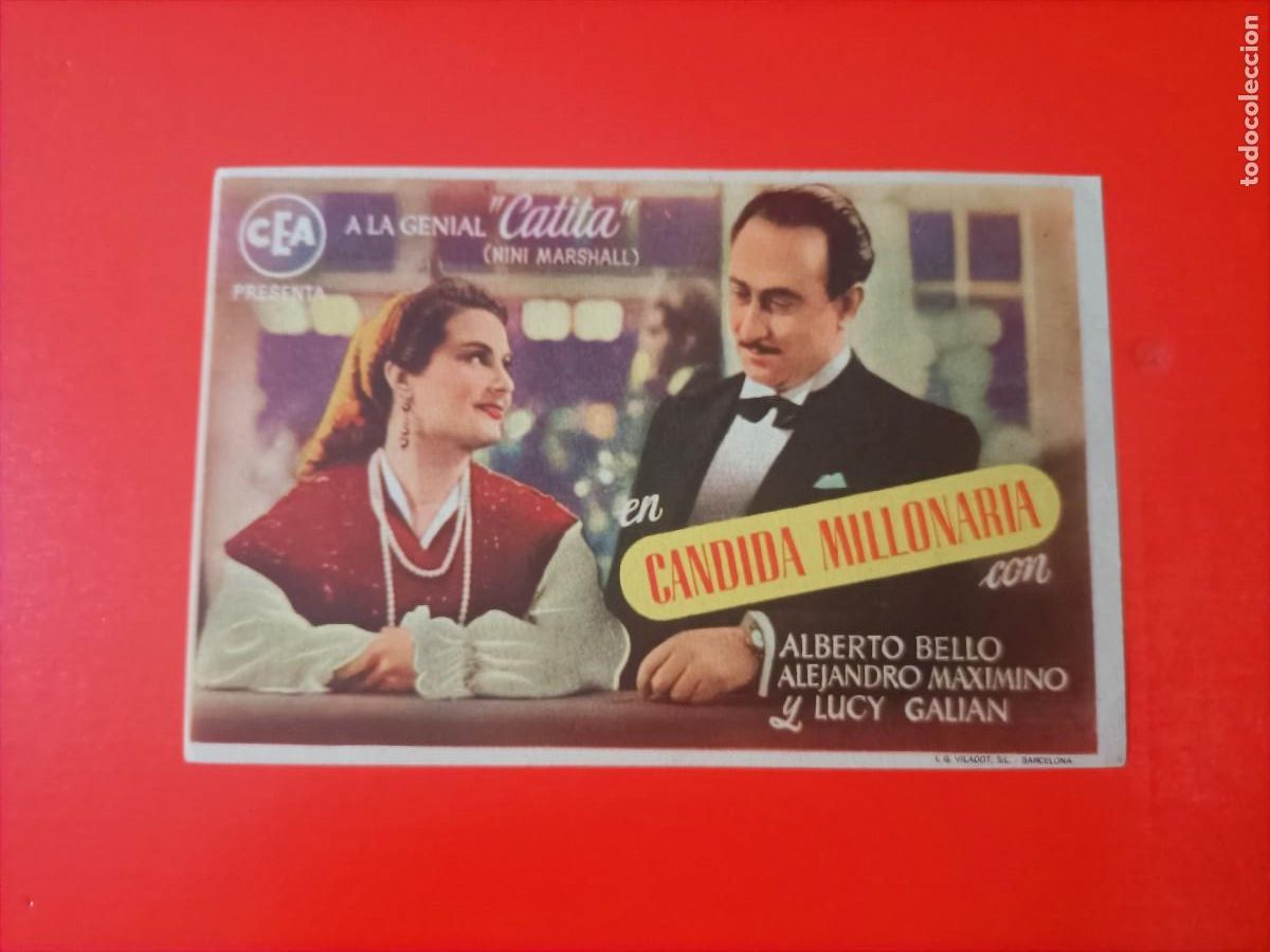 Cine: CANDIDA MILLONARIA. C/P. EST&Aacute; NUEVO. TEATRO ROSA MARI, CALASPARRA. CATITA, NINI MARSHALL.