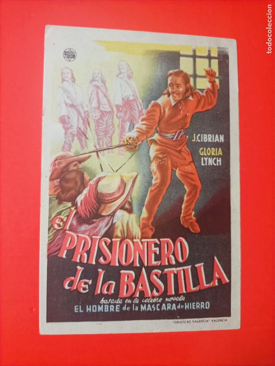 Cine: EL PRISIONERO DE LA BASTILLA. C/P. CINE ALKAZAR, EST&Aacute; NUEVO, J. CIBRIAN, GLORIA LYNCH