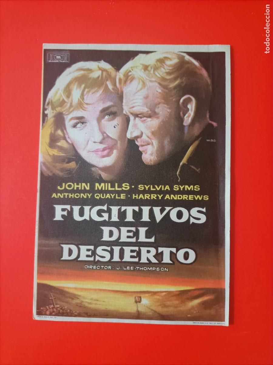 Cine: FUGITIVOS DEL DESIERTO. C/P. CINE LE PAR&Iacute;S. EST&Aacute; NUEVO. JOHN MILLS.