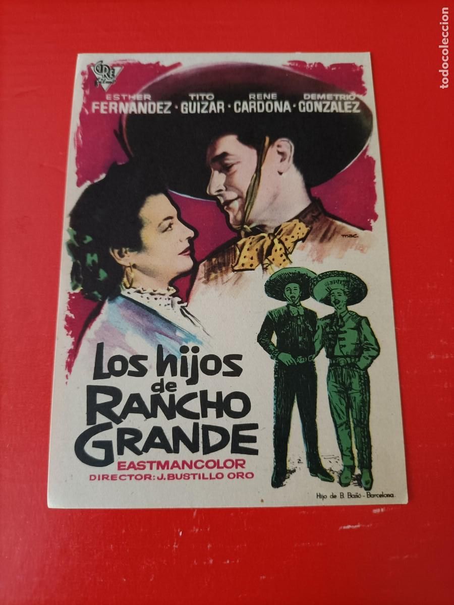 Cine: LOS HIJOS DE RANCHO GRANDE. EST&Aacute; NUEVO, ESTHER FERN&Aacute;NDEZ, TITO GUIZAR. S/P.