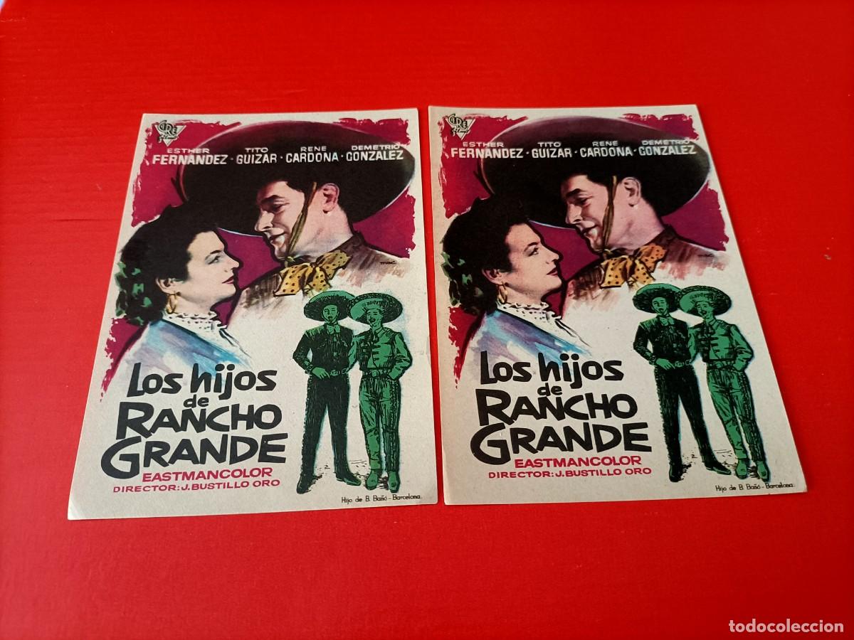 Cine: LOS HIJOS DE RANCHO GRANDE. LOTE DE 2 UNIDADES, EST&Aacute;N NUEVO, ESTHER FERN&Aacute;NDEZ, TITO GUIZAR. S/P.