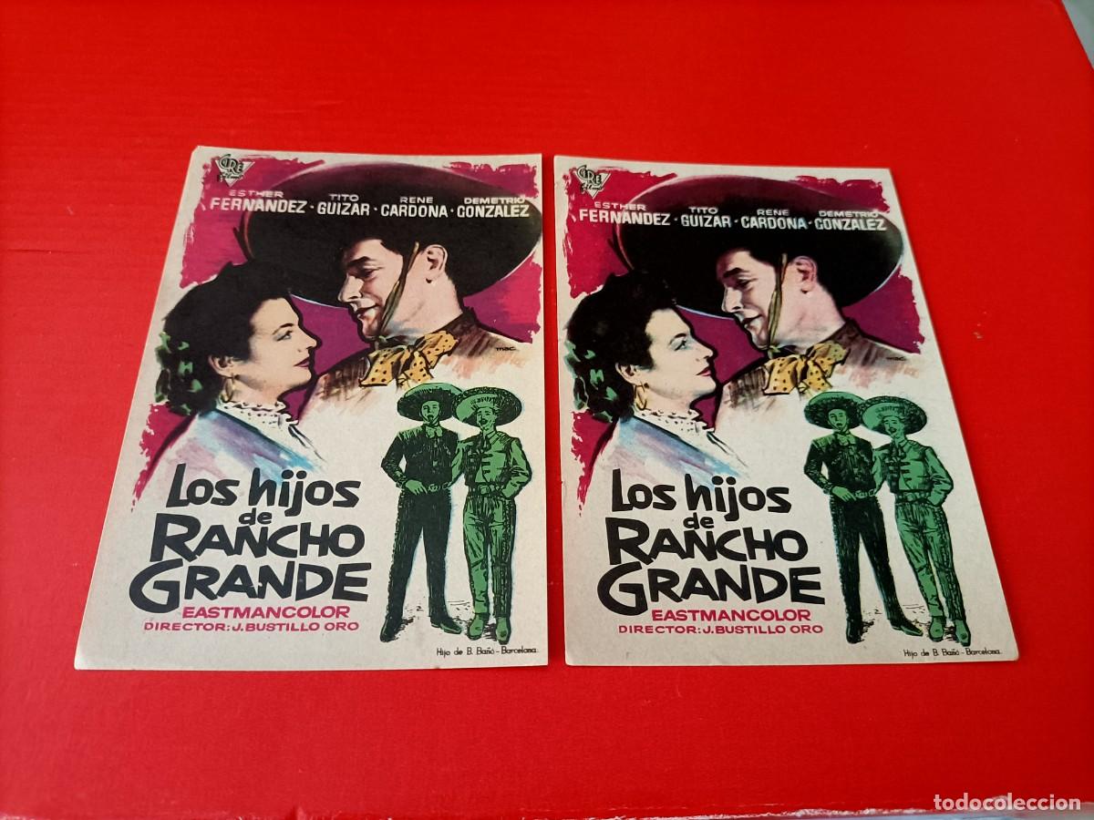 Cine: LOS HIJOS DE RANCHO GRANDE. LOTE DE 2 UNIDADES, EST&Aacute;N NUEVO, ESTHER FERN&Aacute;NDEZ, TITO GUIZAR. S/P.
