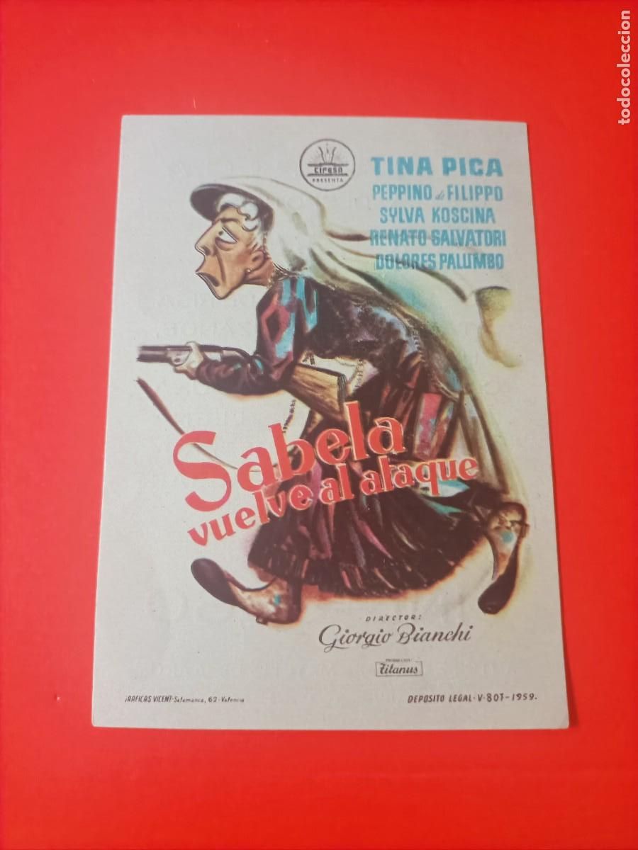 Cine: SABELA VUELVE AL ATAQUE. C/P. CINE COSO ZARAGOZA, EST&Aacute; NUEVO, TINA PICA, SYLVA KOSCINA.