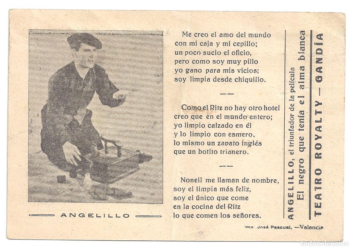  Foglietti di film di film antichi di cinema: PTCC 550 COMEDIA LIRICA ANGELILLO PROGRAMA TARJETA TEATRO ROYALTY GANDIA 1936
