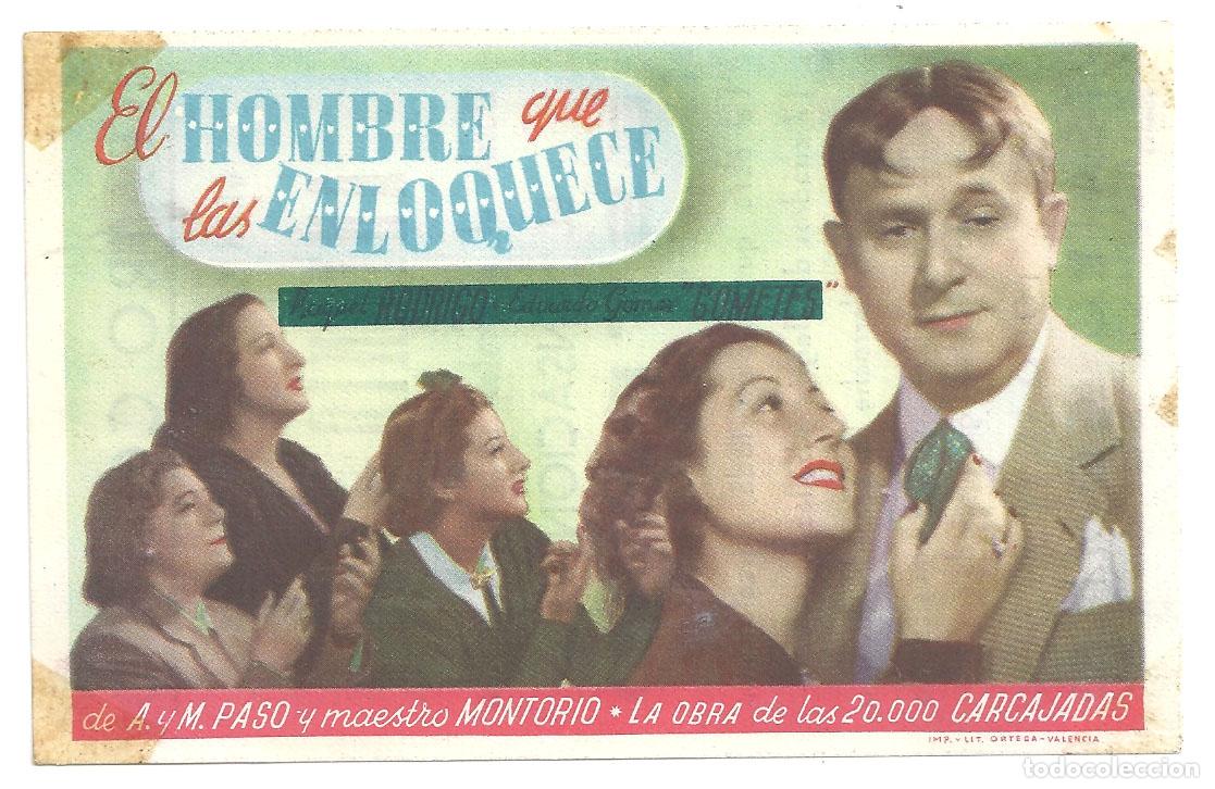  Foglietti di film di film antichi di cinema: PTCC 550 EL HOMBRE QUE LAS ENLOQUECE ANTONIO PASO PROGRAMA SENCILLO TEATRO COMICO BARCELONA