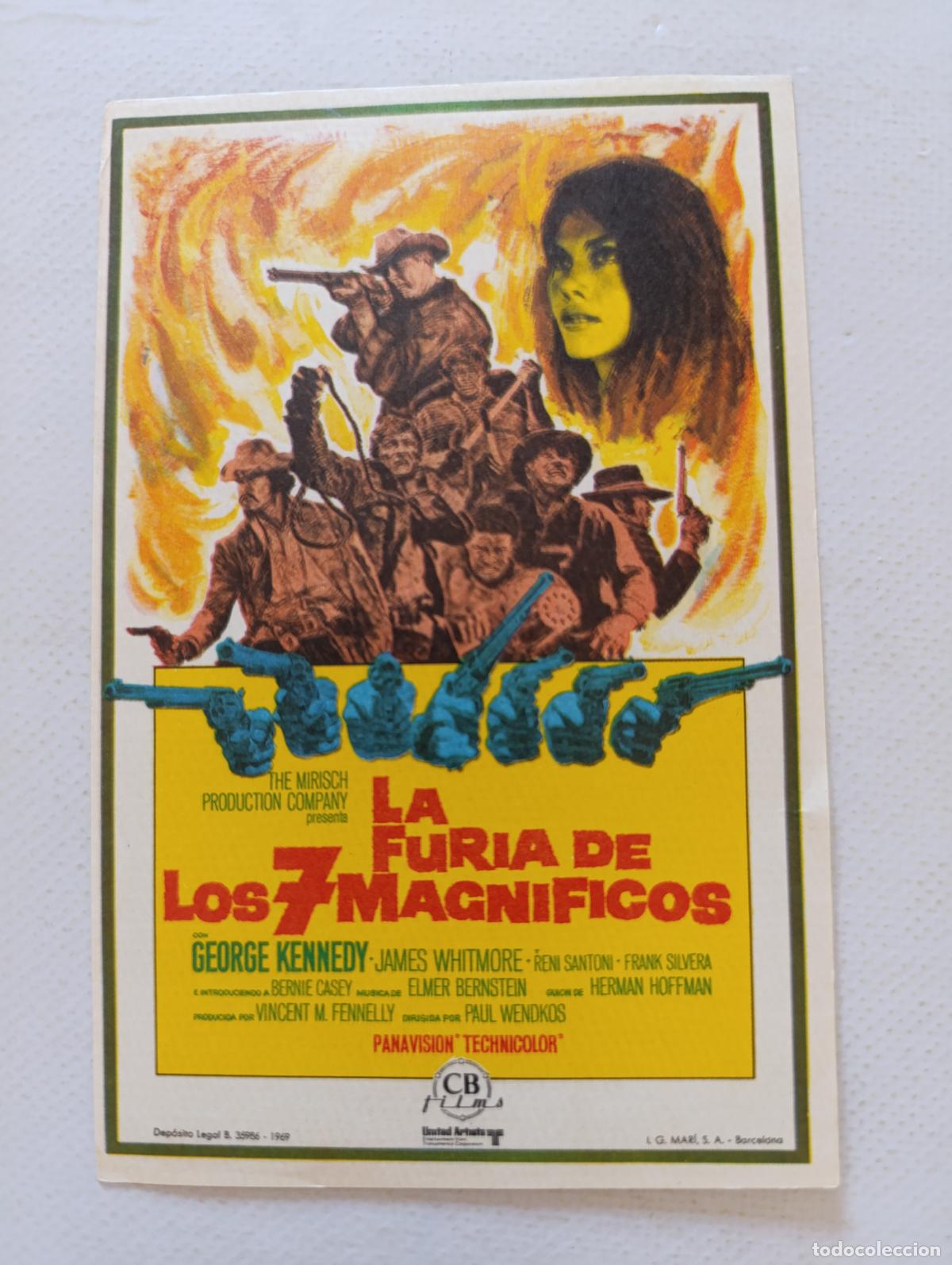 Cine: FOLLETO DE MANO - LA FURIA DE LOS 7 MAGNIFICOS - GEORGE KENNEDY - SIN PUBLICIDAD (150G)