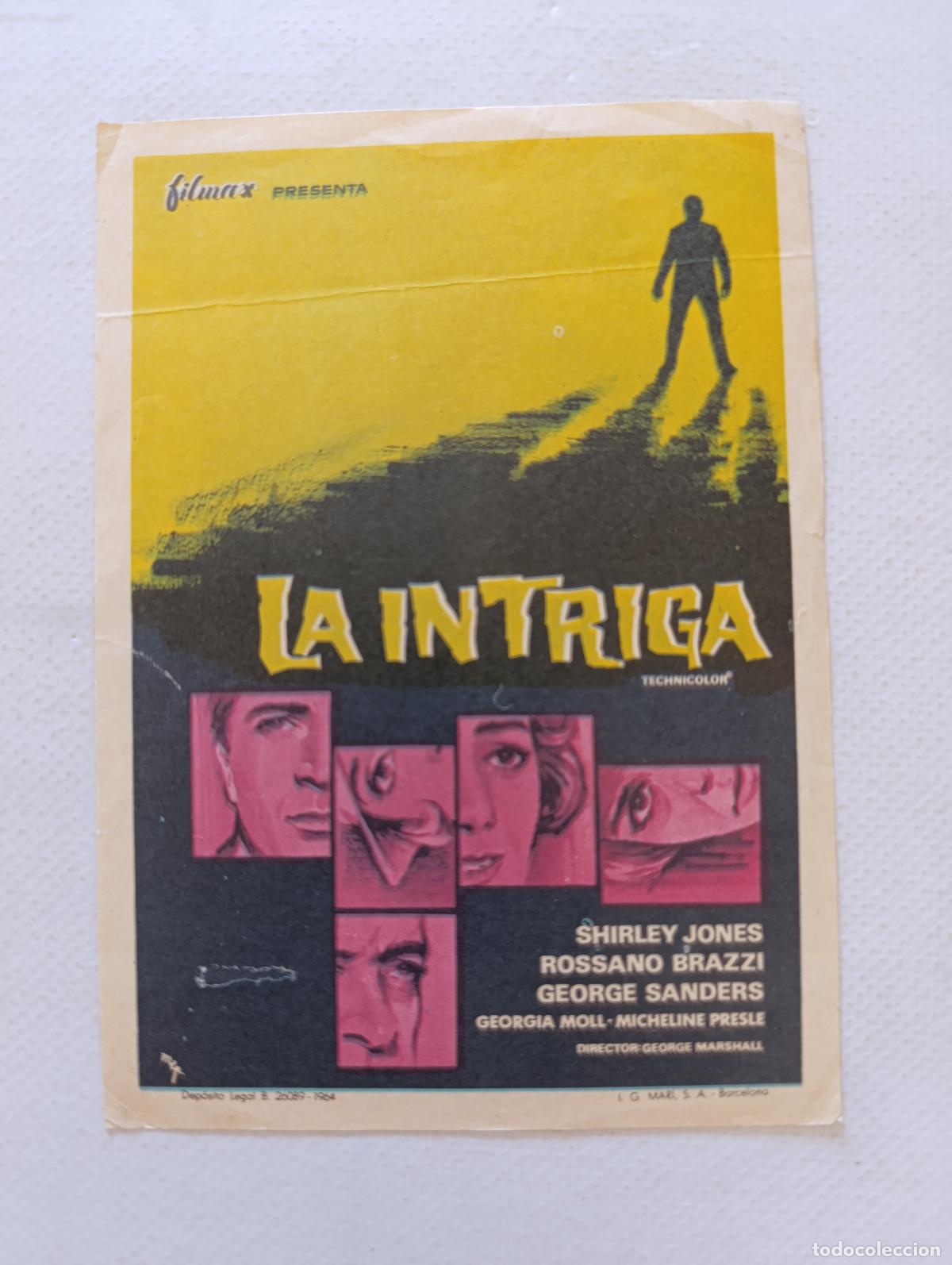 Cine: FOLLETO DE MANO - LA INTRIGA - SHIRLEY JONES (150G)