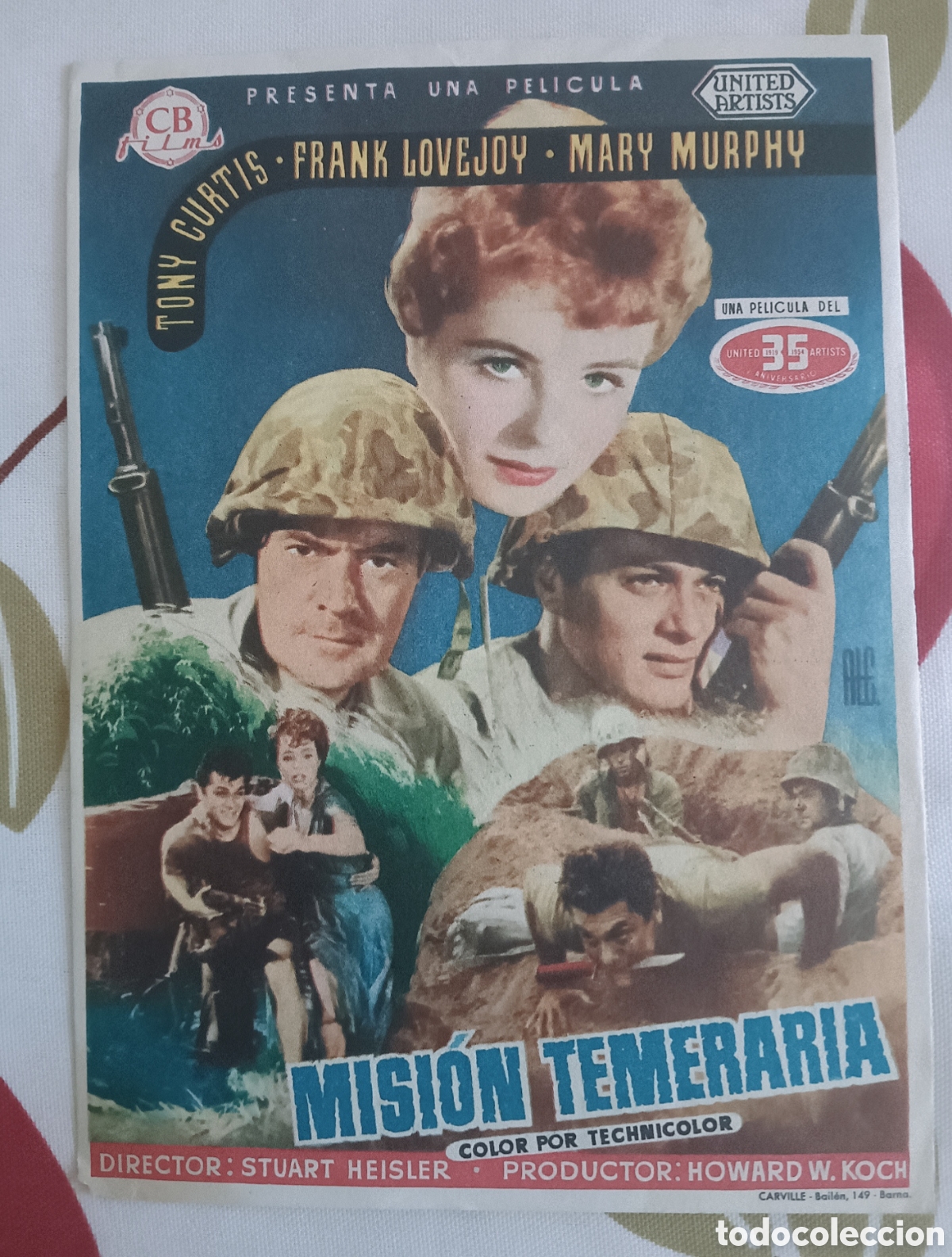 Cine: MISI&Oacute;N TEMERARIA - TONY CURTIS, FRANK LOVEJOY - CON PUBLICIDAD