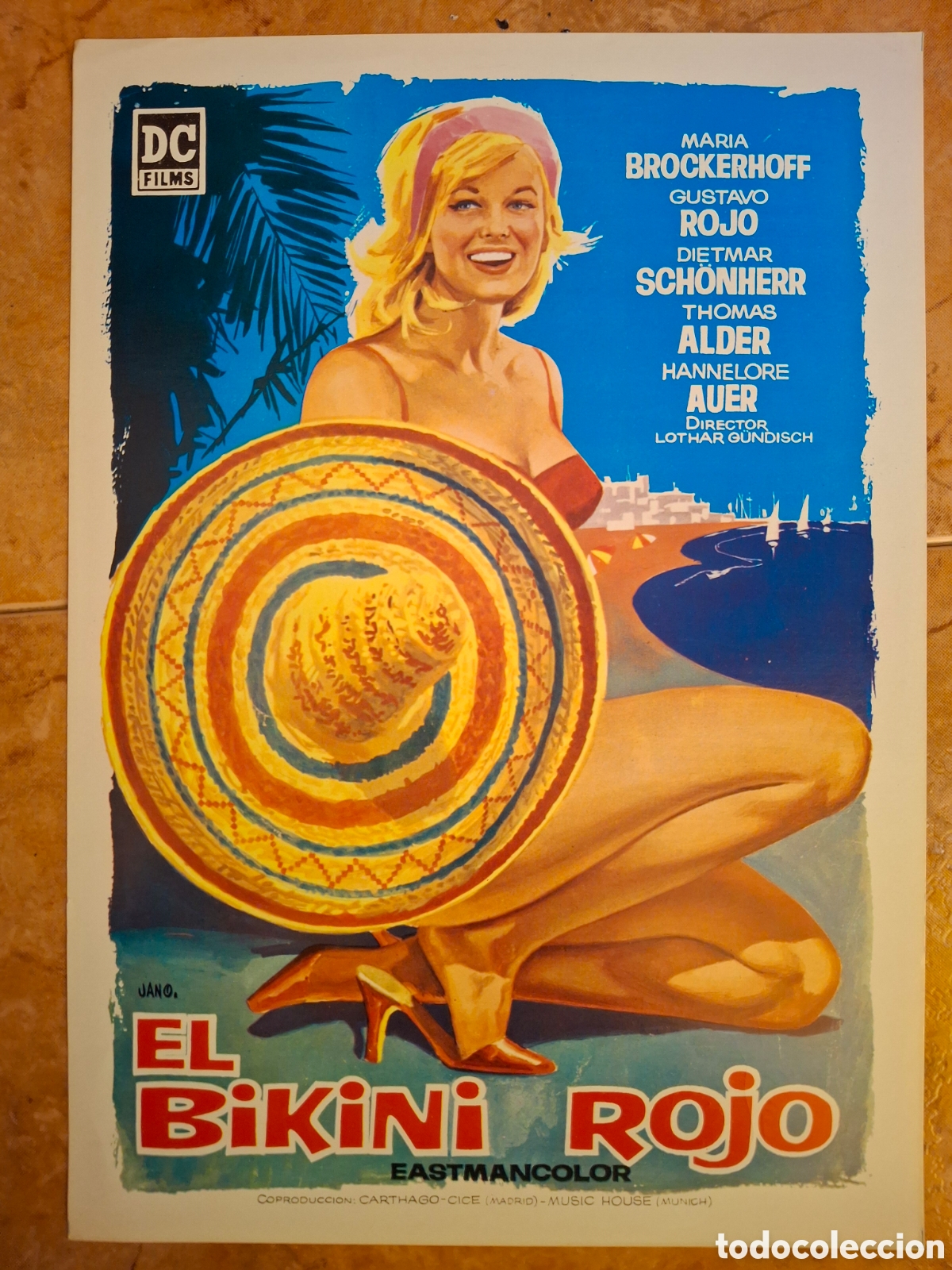 Cine: Folleto / Programa de Mano Original de Cine - EL BIKINI ROJO (1966) - Ilustraci&oacute;n de JANO