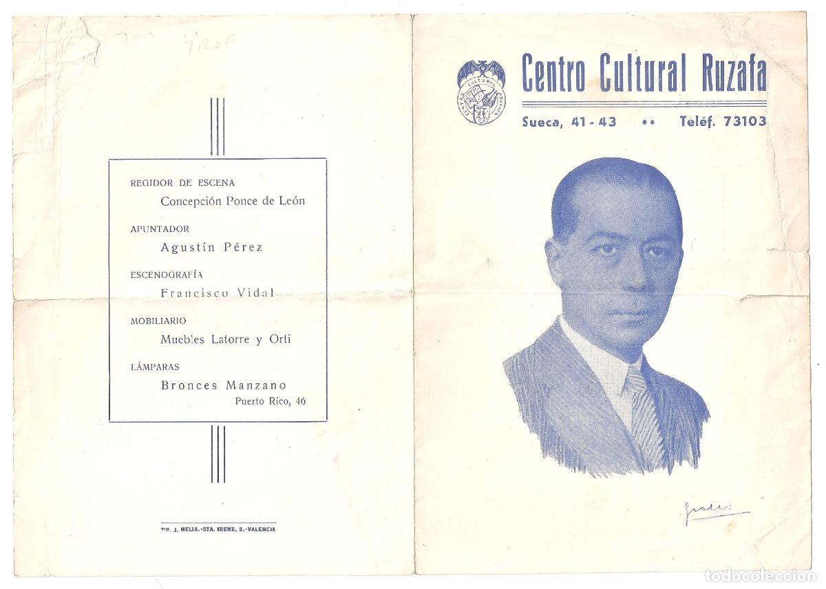  Foglietti di film di film antichi di cinema: PTCC 550 EL CENTENARIO PROGRAMA DOBLE TEATRO CENTRO CULTURAL RUZAFA 1954