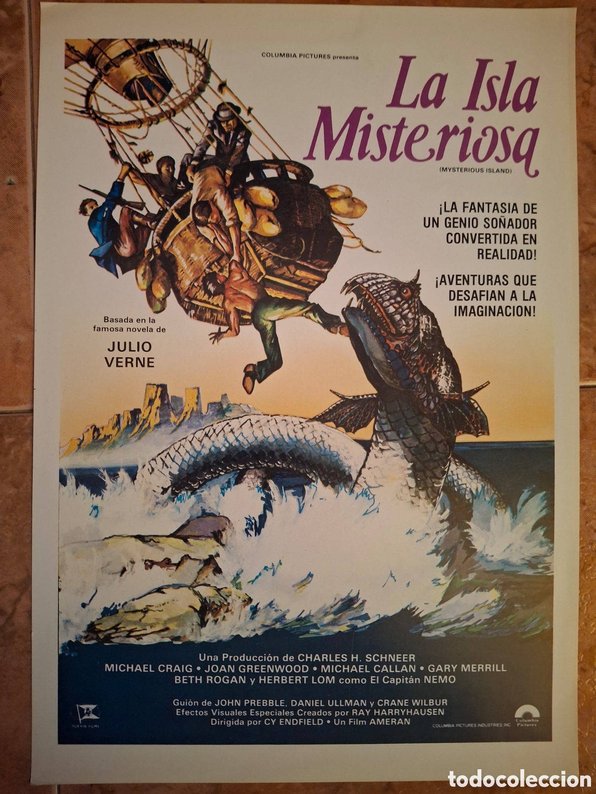 Cine: Programa de Mano Original &rdquo;La Isla Misteriosa&rdquo; (1961) - Julio Verne / Harryhausen