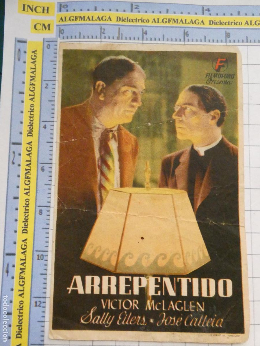 Cine: PROGRAMA DE MANO. PEL&Iacute;CULA ARREPENTIDO CINE TEATRO PRINCIPAL M&Aacute;LAGA. 166