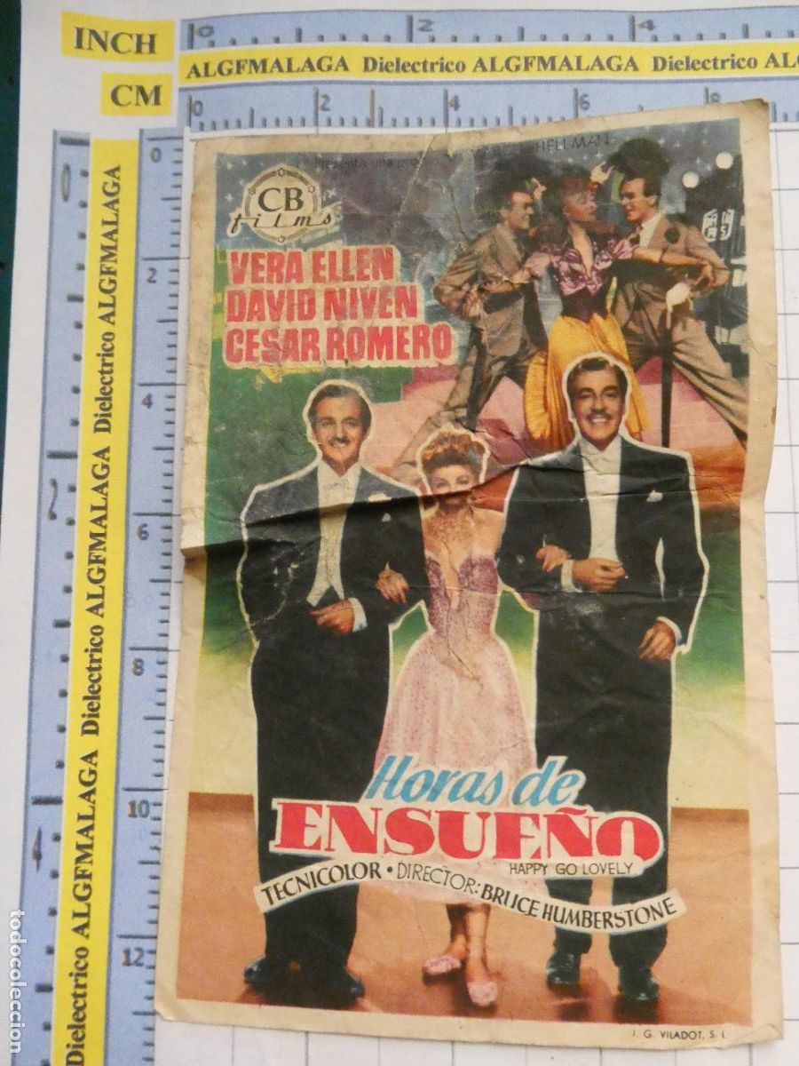 Cine: PROGRAMA DE MANO. PEL&Iacute;CULA HORAS DE ENSUE&Ntilde;O CINE ECHEGARAY M&Aacute;LAGA. 167