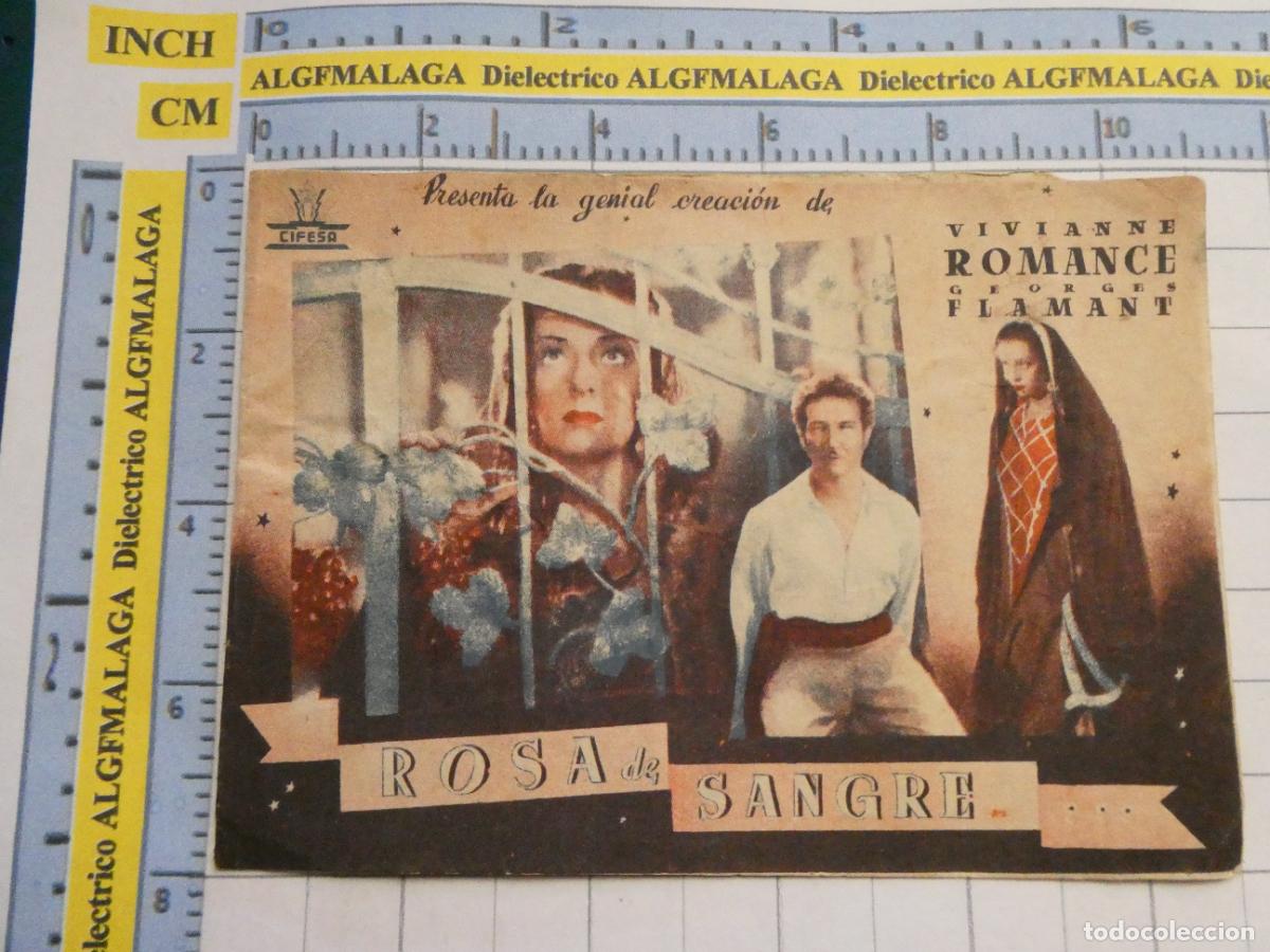 Cine: PROGRAMA DE MANO. PEL&Iacute;CULA ROSA DE SANGRE A&Ntilde;O 1943 PUBLICIDAD CINE ECHEGARAY M&Aacute;LAGA. 174