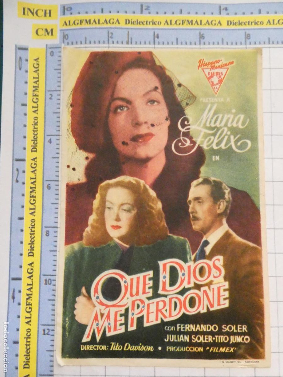Cine: PROGRAMA DE MANO. PEL&Iacute;CULA QUE DIOS ME PERDONE CINE IMPERIAL CINEMA M&Aacute;LAGA. 176