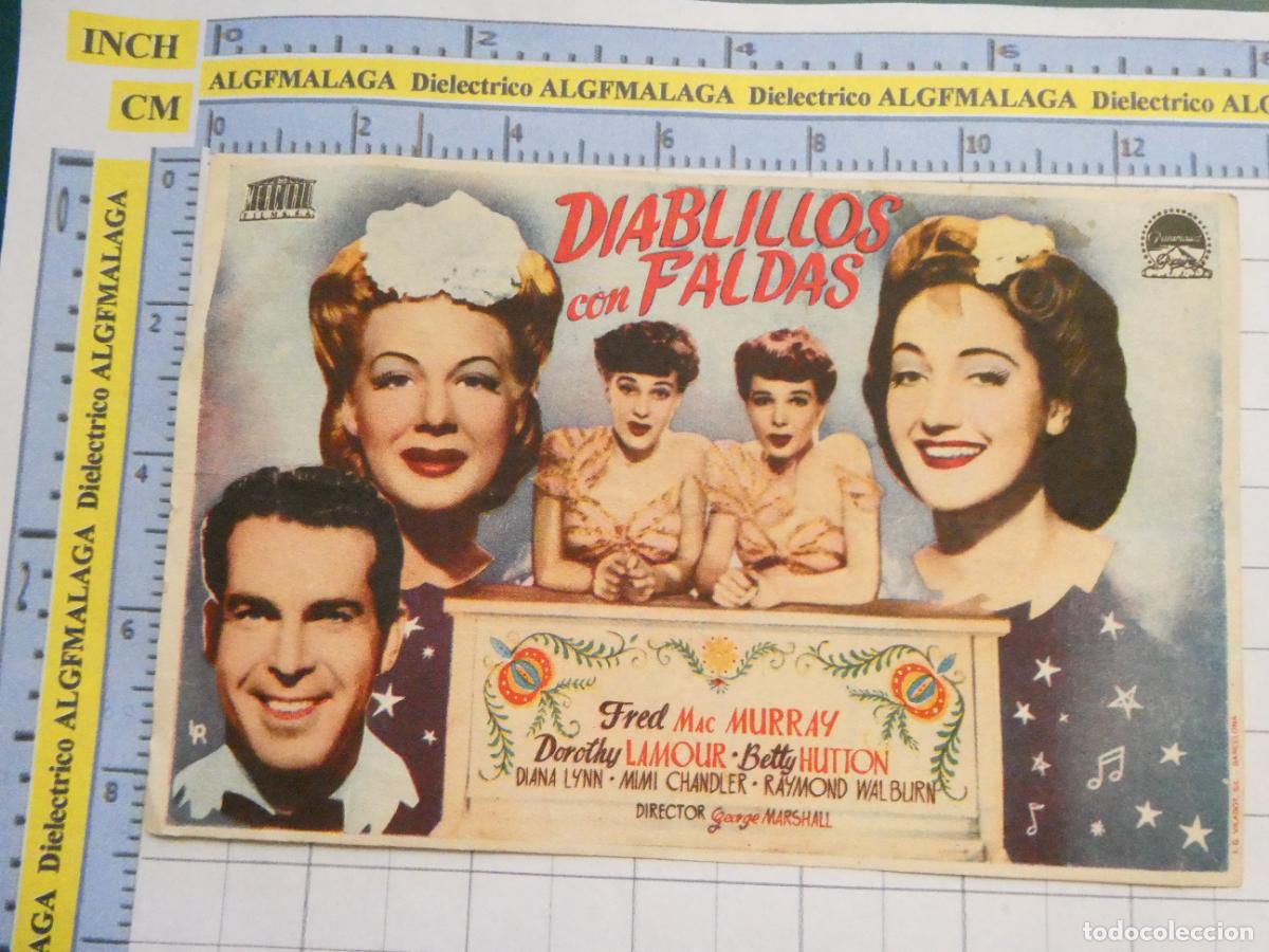 Cine: PROGRAMA DE MANO. PEL&Iacute;CULA DIABLILLOS CON FALDA PUBLICIDAD CINE ECHEGARAY M&Aacute;LAGA. 177