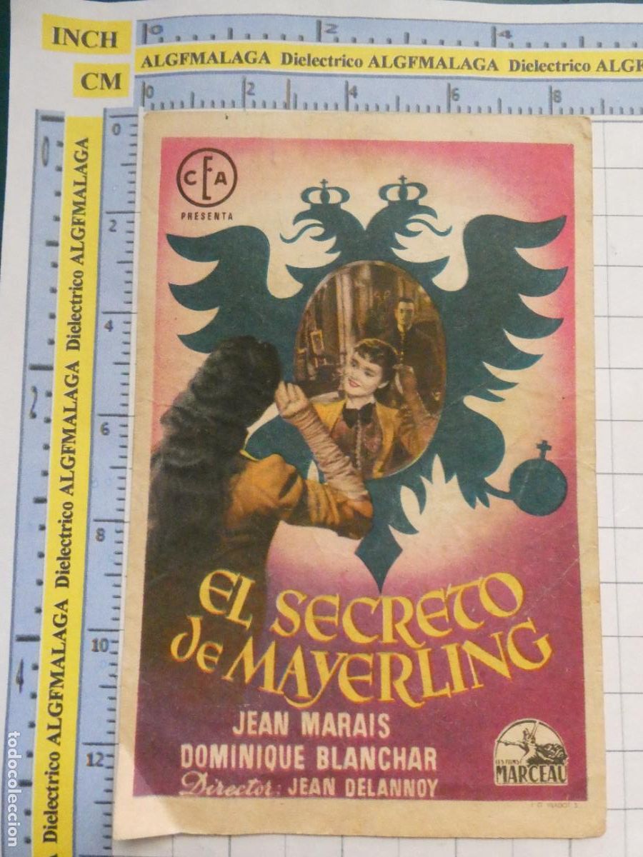 Cine: PROGRAMA DE MANO. PEL&Iacute;CULA EL SECRETO DE MAYERLING PUBLICIDAD CINE AVENIDA M&Aacute;LAGA. 179