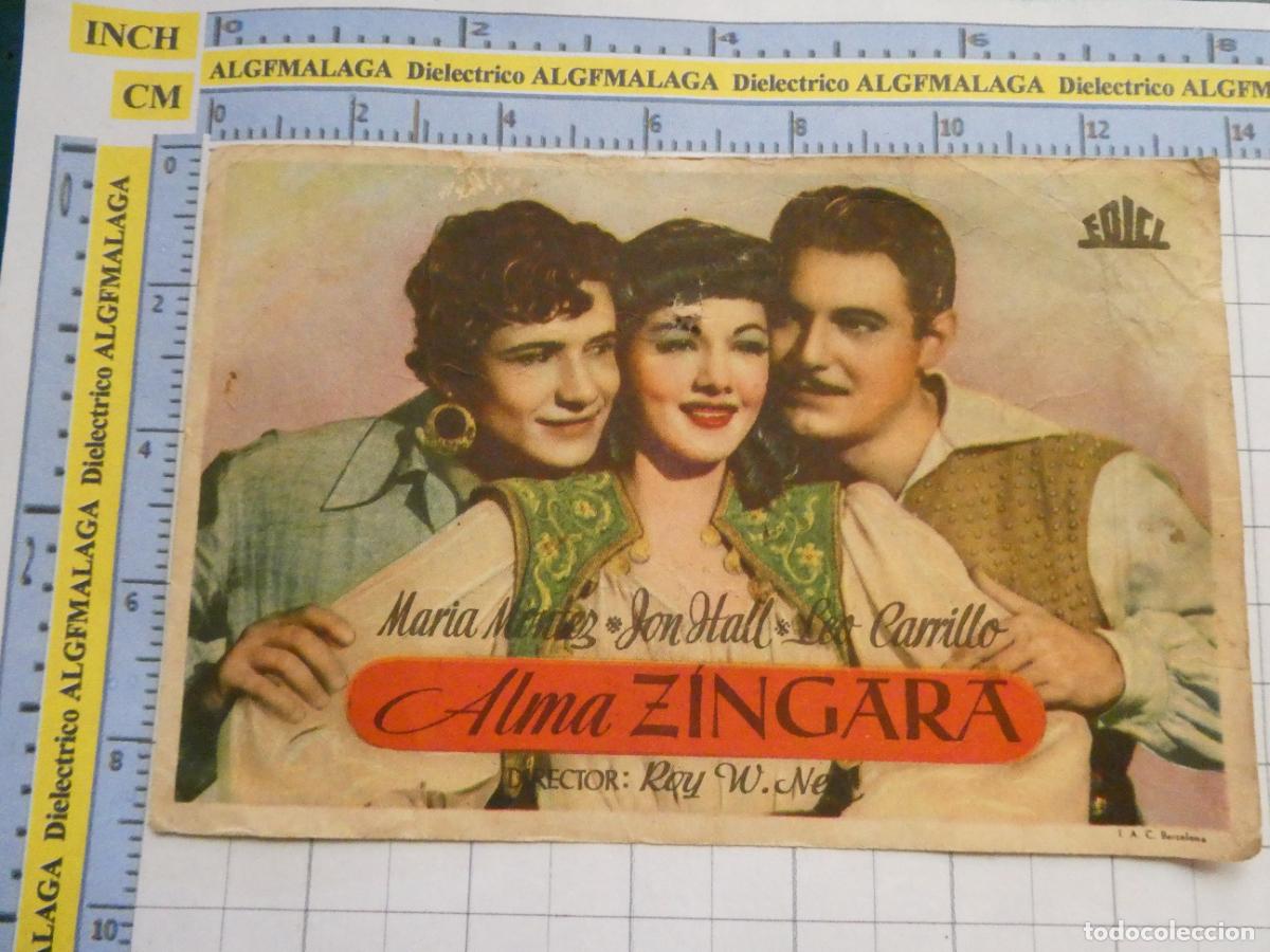 Cine: PROGRAMA DE MANO. PEL&Iacute;CULA ALMA Z&Iacute;NGARA PUBLICIDAD CINE CINEMA M&Aacute;LAGA. 180