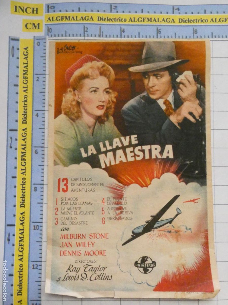 Cine: PROGRAMA DE MANO. PEL&Iacute;CULA LA LLAVE MAESTRA PUBLICIDAD CINE TEATRO PRINCIPAL M&Aacute;LAGA. 181