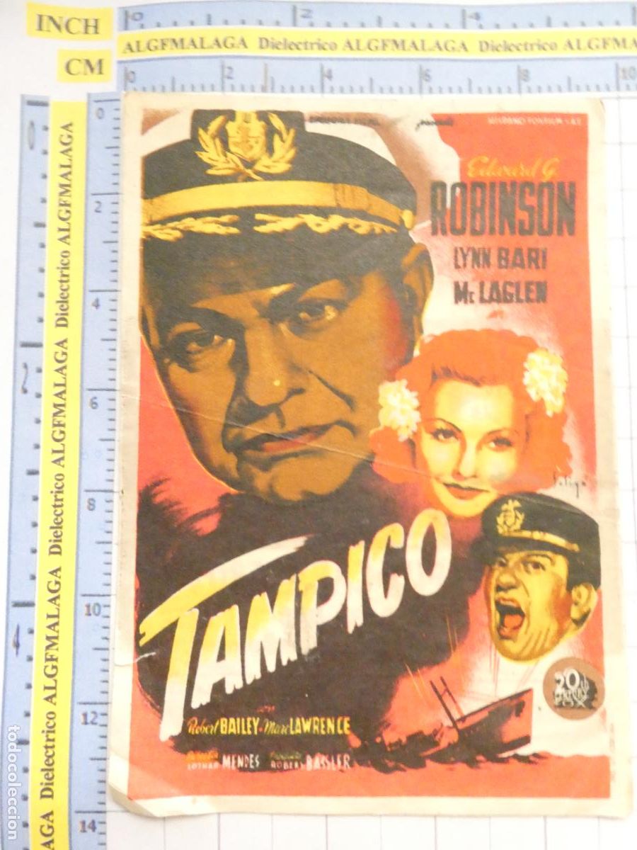Cine: PROGRAMA DE MANO. PEL&Iacute;CULA TAMPICO PUBLICIDAD CINE ECHEGARAY M&Aacute;LAGA. 182