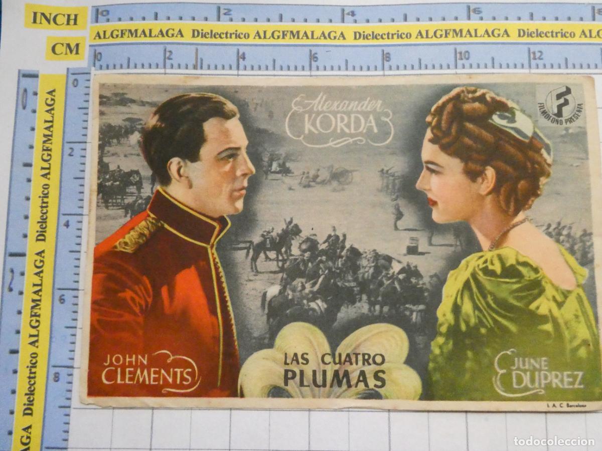Cine: PROGRAMA DE MANO. PEL&Iacute;CULA LAS CUATRO PLUMAS. 184