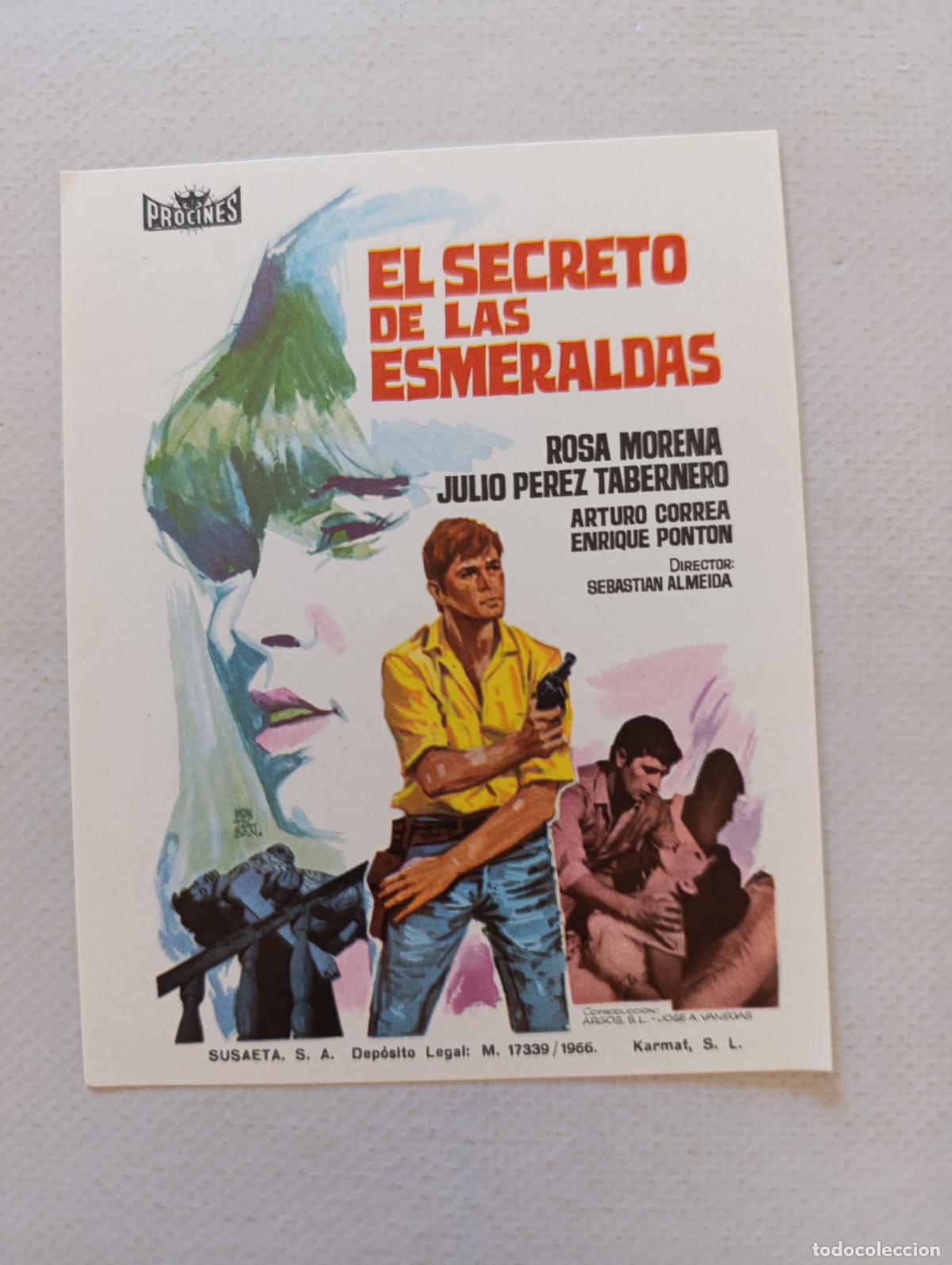 Cine: FOLLETO DE MANO - EL SECRETO DE LAS ESMERALDAS - ROSA MORENA - SIN PUBLICIDAD (150F)