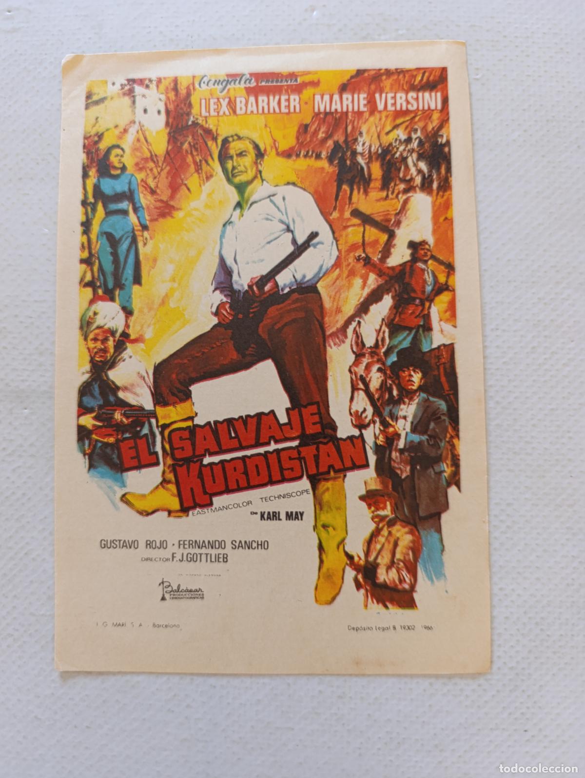 Cine: FOLLETO DE MANO - EL SALVAJE KURDISTAN - LEX BARKER - SIN PUBLICIDAD (150F)