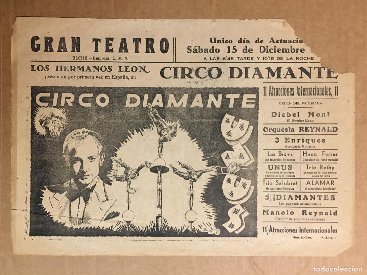 Cine: PTCC 550 HERMANOS LEON CIRCO DIAMANTE PROGRAMA SENCILLO GRAN TEATRO ELCHE