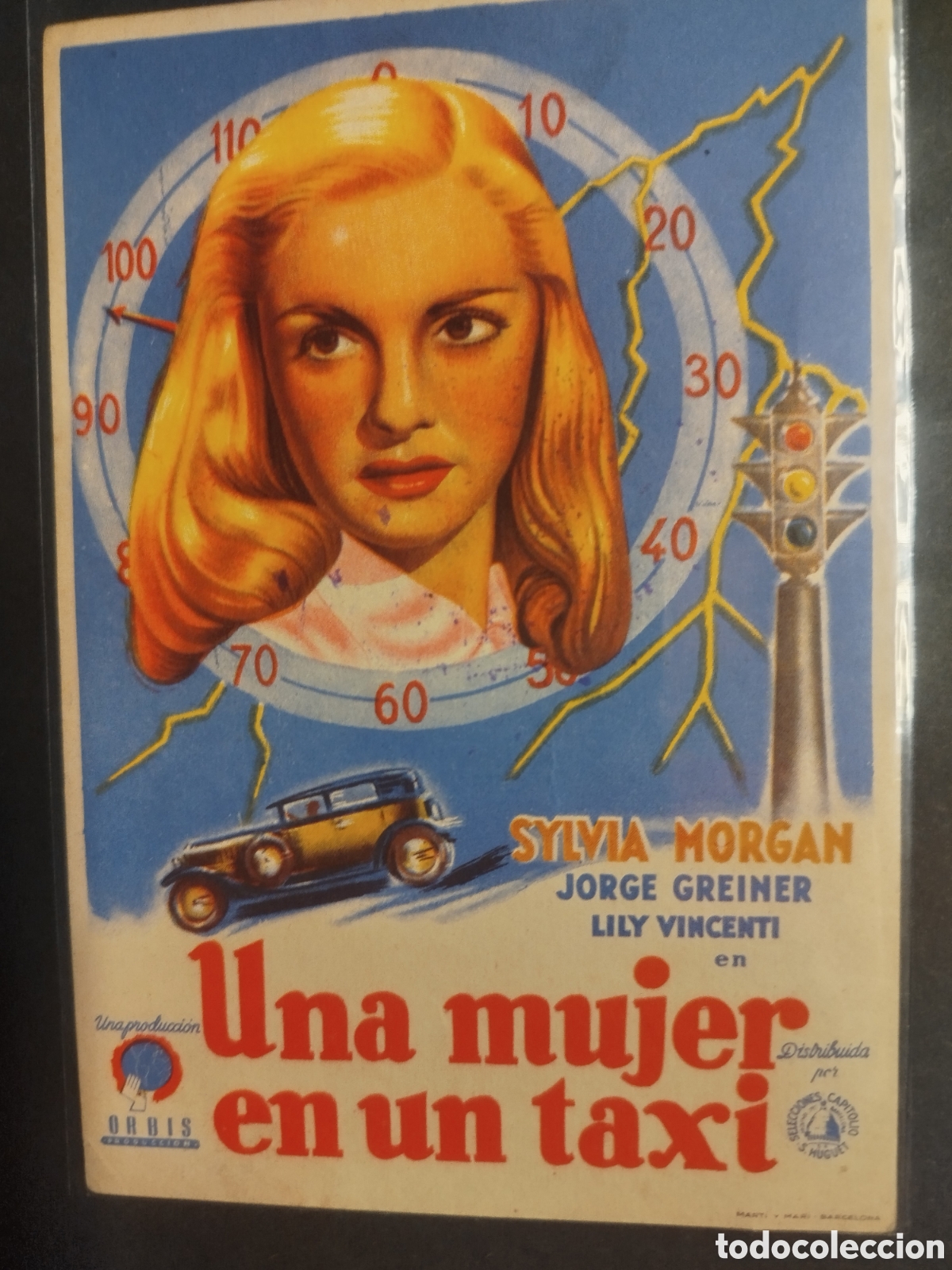 Cine: UNA MUJER EN UN TAXI FOLLETO SENCILLO DE MANO 1946