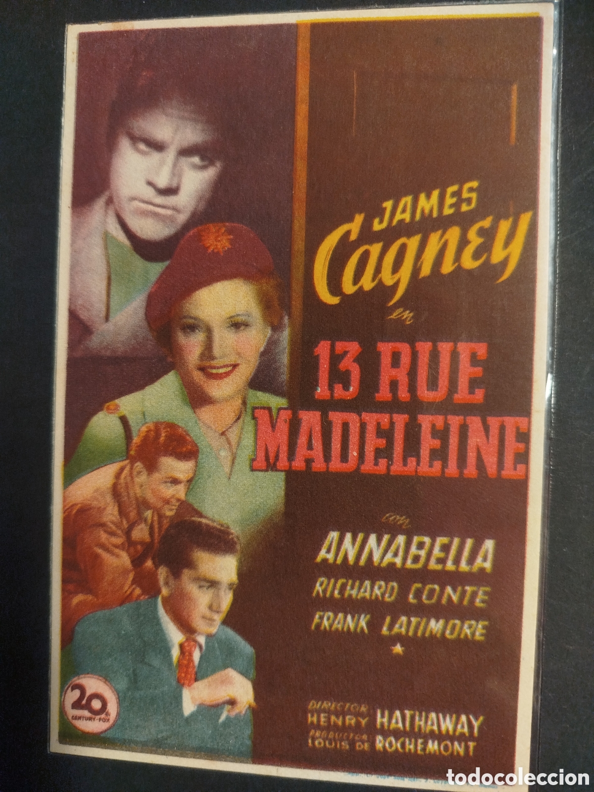 Cine: 13 RUE MADELEINE PROGRAMA DE MANO - Foto 1
