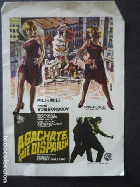  Foglietti di film di film antichi di cinema: AGACHATE QUE DISPARAN PROGRAMA DE CINE SIN PUBLICIDAD