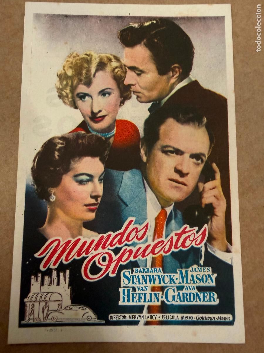 Kino: MUNDOS OPUESTOS. Mide unos 13x8cms. Antiguo programa de cine