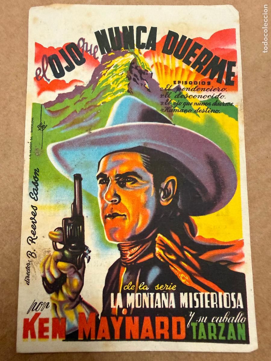 Kino: EL OJO QUE NUNCA DUERME. Mide unos 13x8cms. Antiguo programa de cine