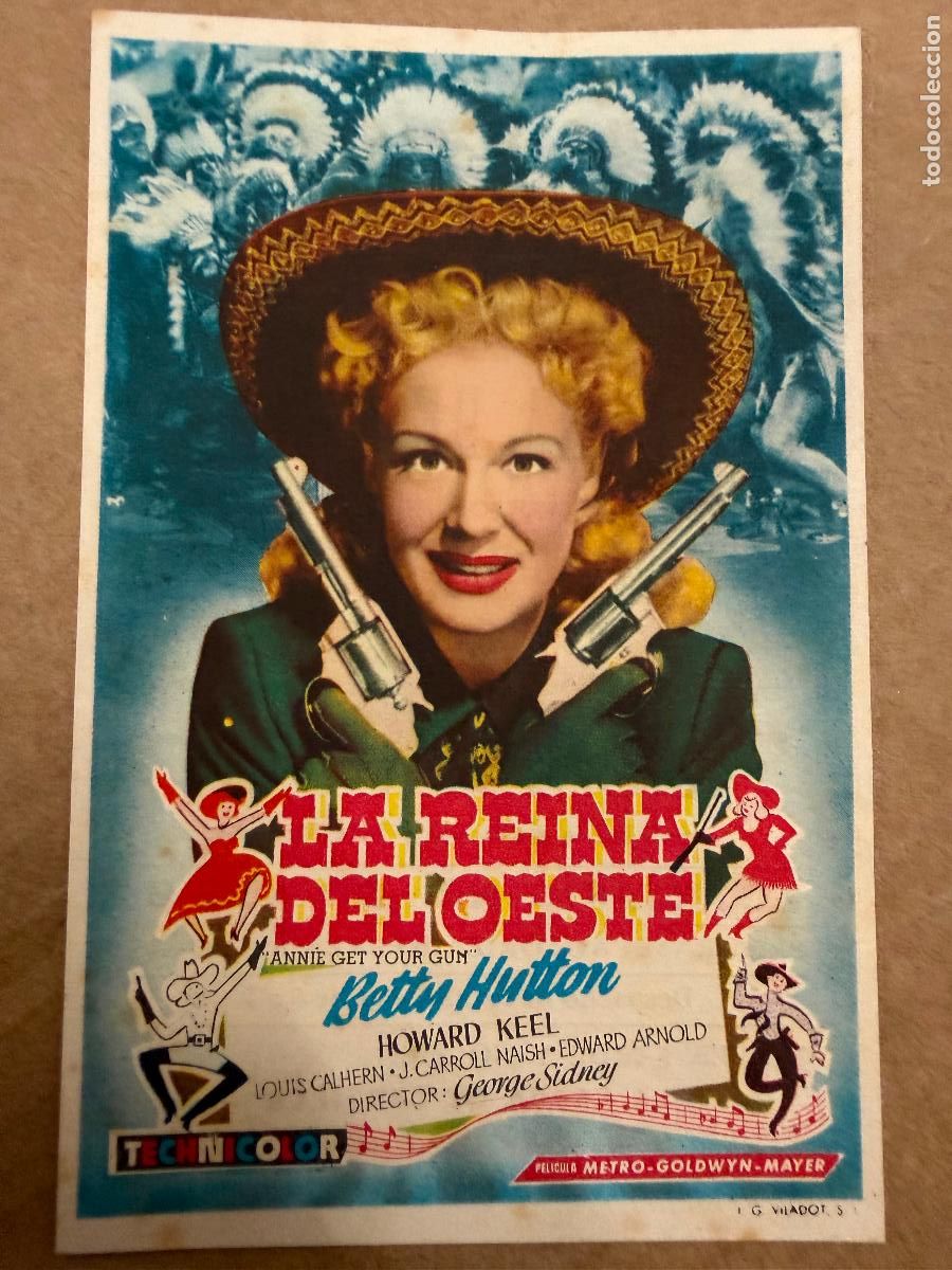 Cine: LA REINA DEL OESTE. Mide unos 13x8cms. Antiguo programa de cine - Foto 1