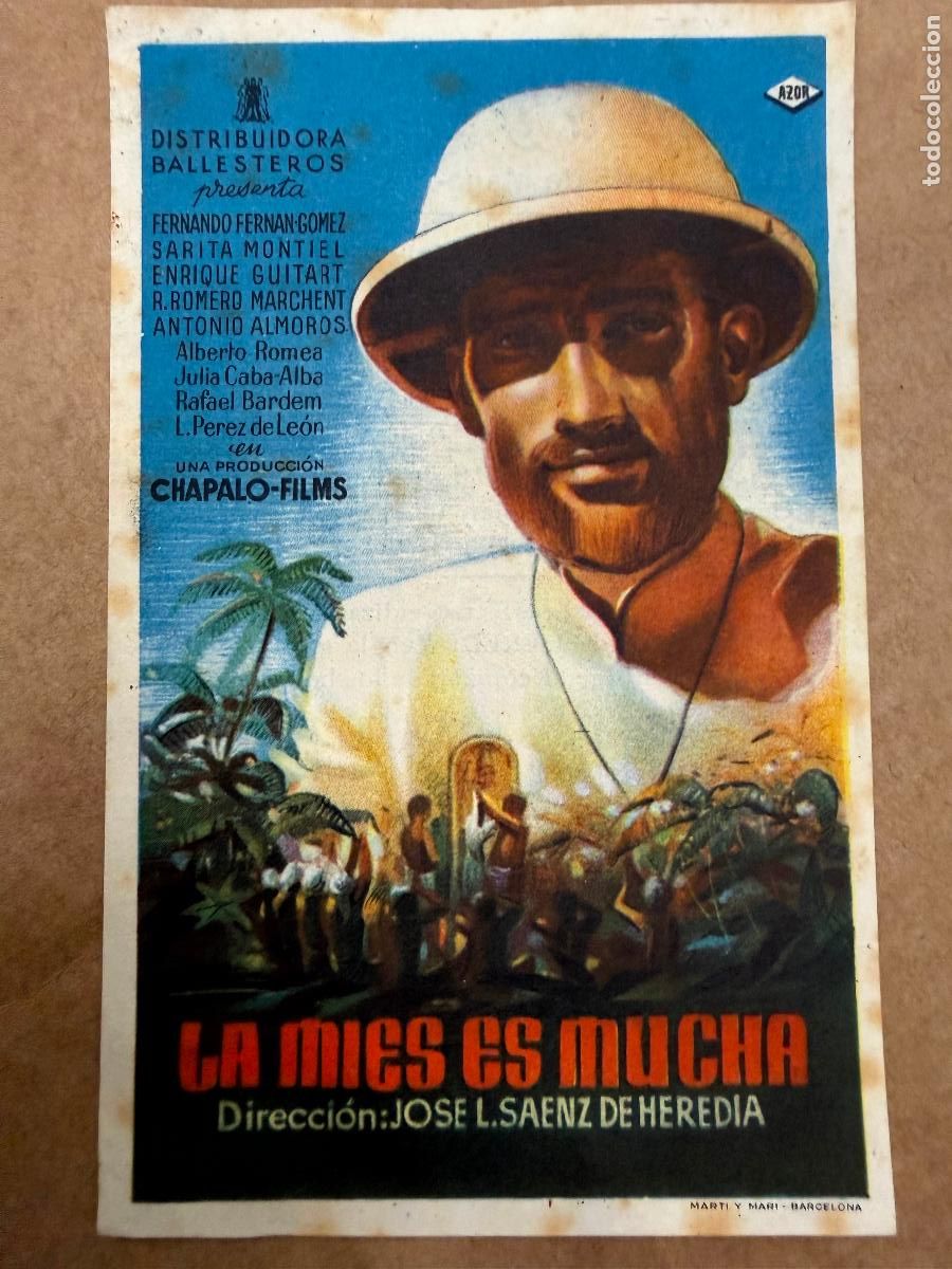 Cine: LA MIES ES MUCHA. Mide unos 13x8cms. Antiguo programa de cine - Foto 1