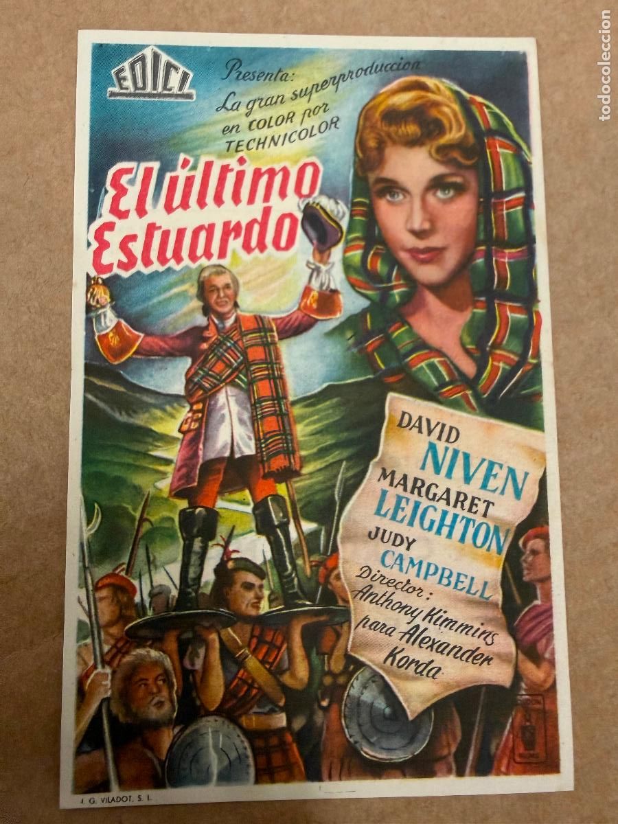 Cine: EL ULTIMO ESTUARDO. Mide unos 13x8cms. Antiguo programa de cine - Foto 1