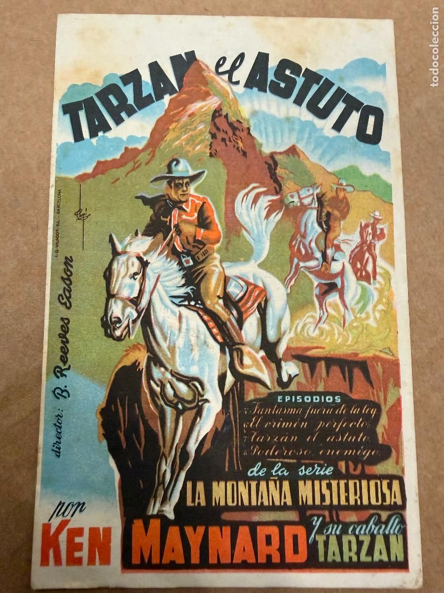 Cine: TARZAN EL ASTUTO. Mide unos 13x8cms. Antiguo programa de cine - Foto 1