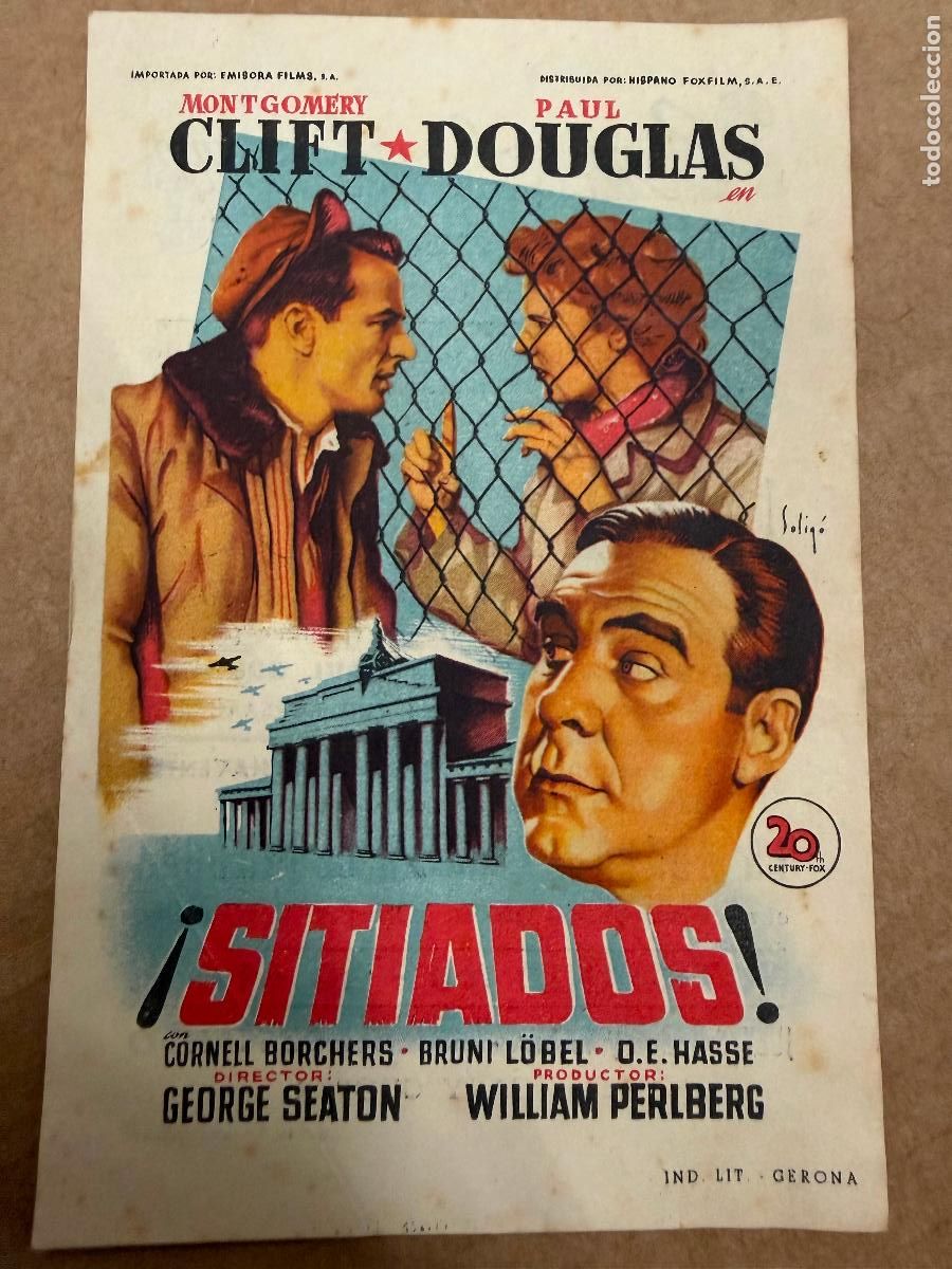 Cine: SITIADOS. Mide unos 13x8cms. Antiguo programa de cine - Foto 1