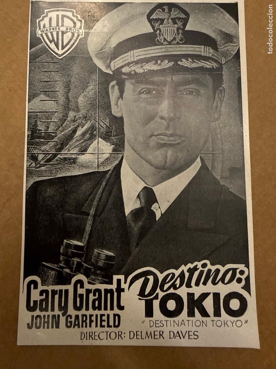  Foglietti di film di film antichi di cinema: DESTINO TOKIO. Mide unos 14x9cms. Antiguo programa de cine