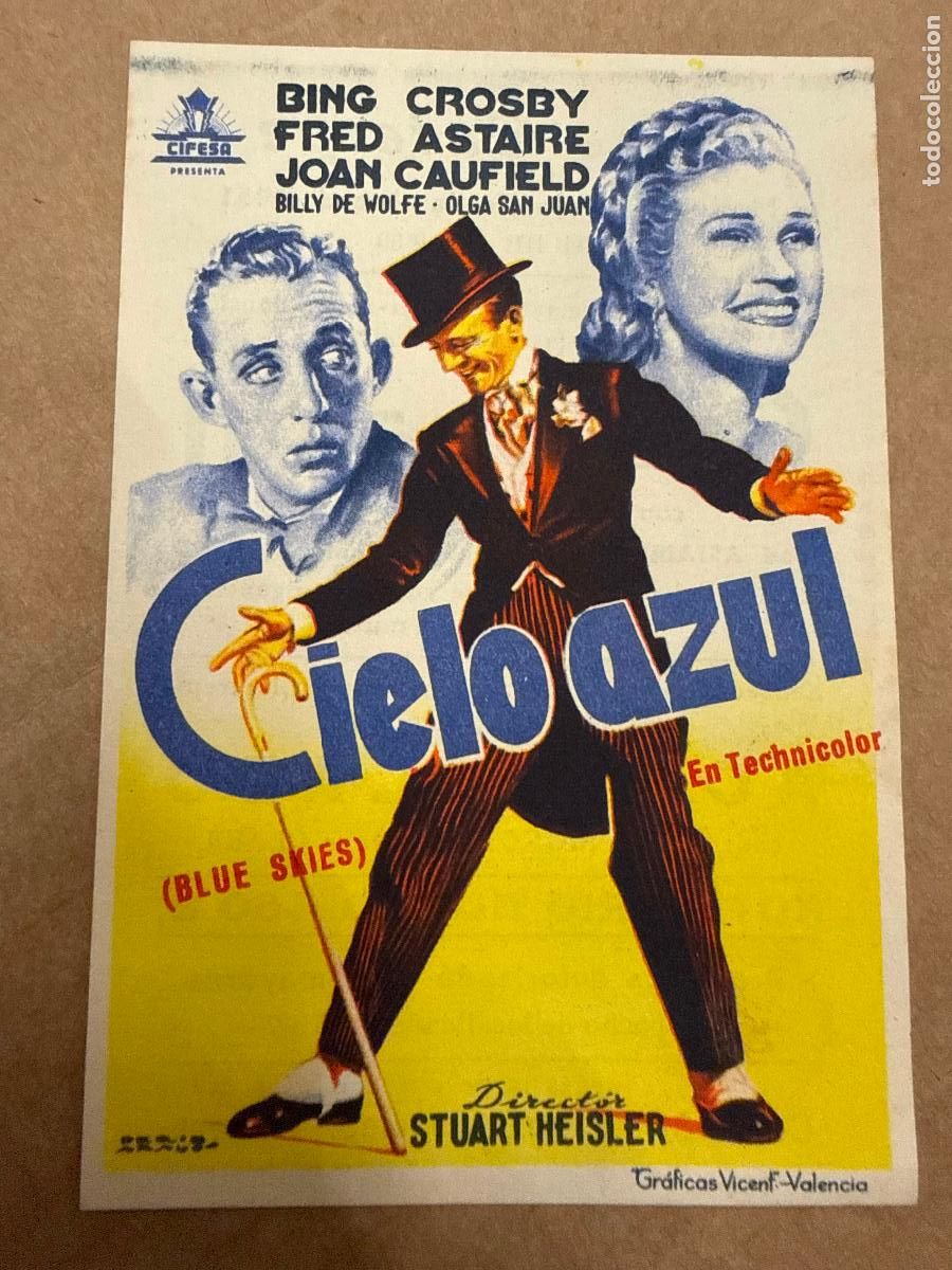 Cine: CIELO AZUL. Mide unos 13x8cms. Antiguo programa de cine - Foto 1
